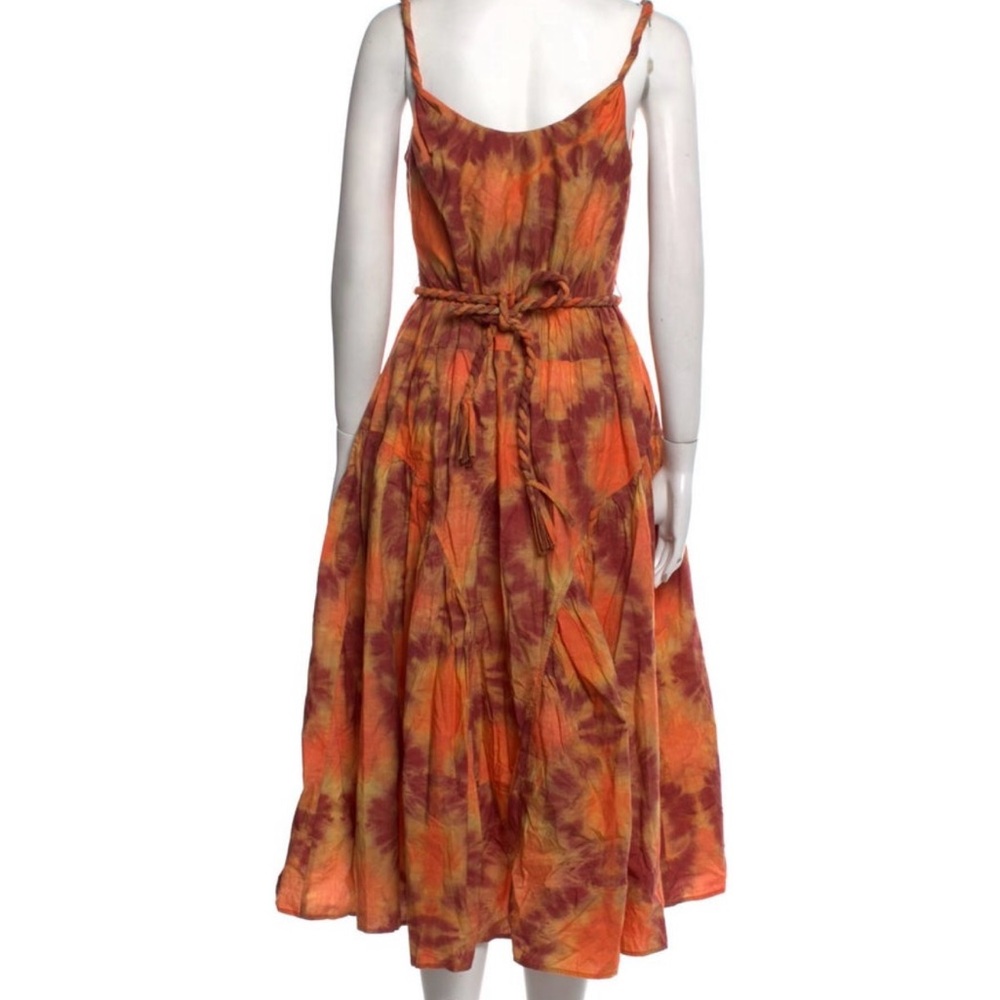 Ulla Johnson Vibrant Orange Printed Midi Dress - image 3
